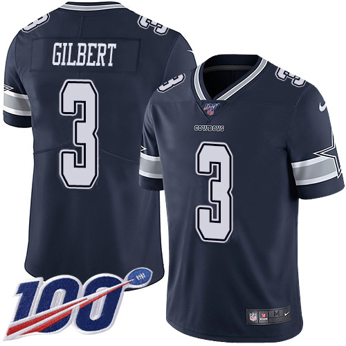 Personalized Cowboys #3 Garrett Gilbert Navy Blue Team Color Men’s Stitched NFL 100th Season Untouchable Limited Jersey
