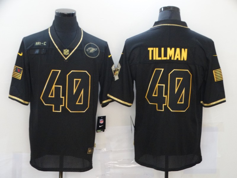 Personalized Cardinals 40 Pat Tillman Black Gold 2020 Salute To Service Limited Jersey