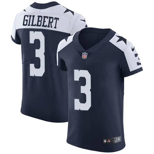 Personalized Cowboys #3 Garrett Gilbert Navy Blue Thanksgiving Men’s Stitched NFL Untouchable Throwback Elite Jersey
