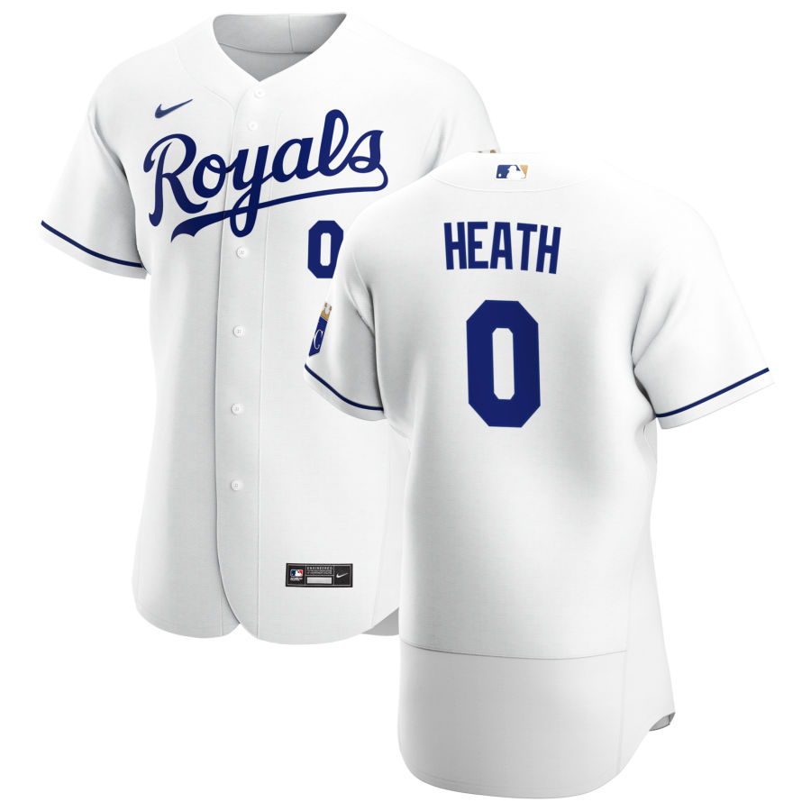 Personalized Kansas City Royals #0 Nick Heath Men’s White Home 2020 Authentic Player MLB Jersey