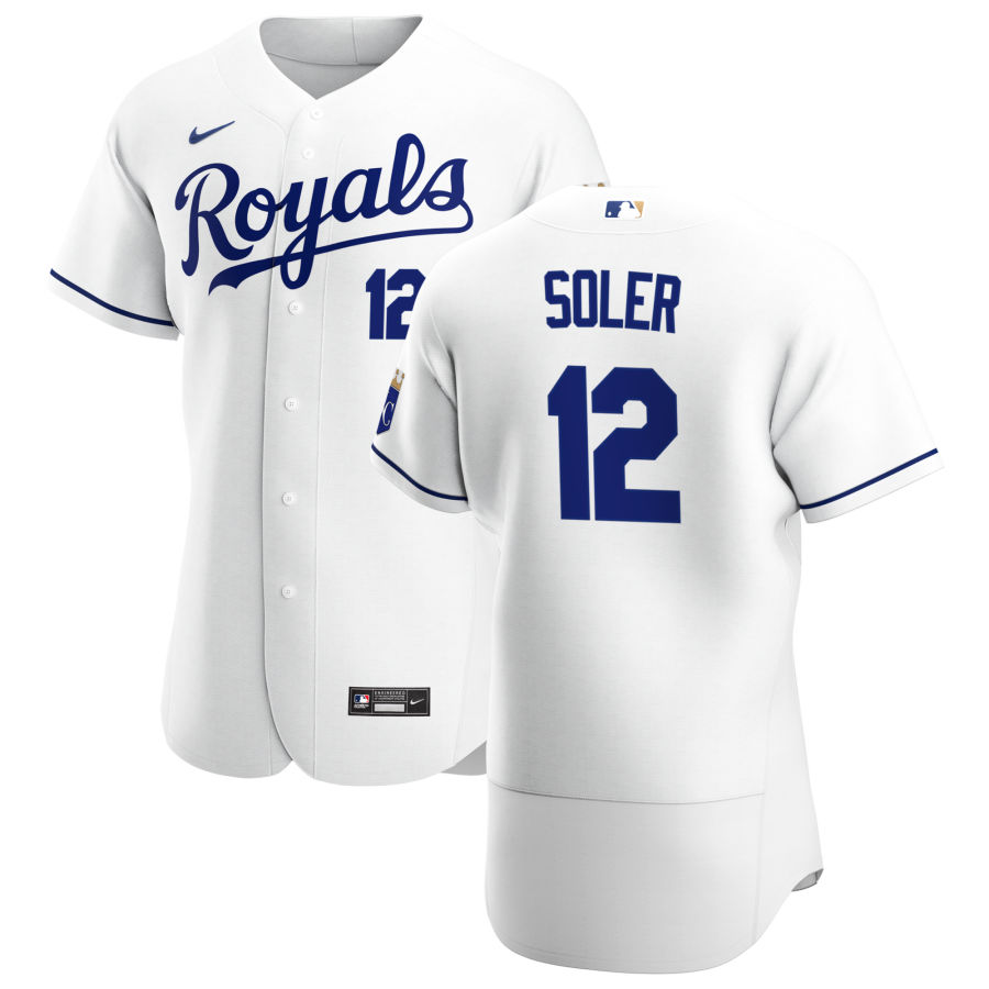 Personalized Kansas City Royals #12 Jorge Soler Men’s White Home 2020 Authentic Player MLB Jersey