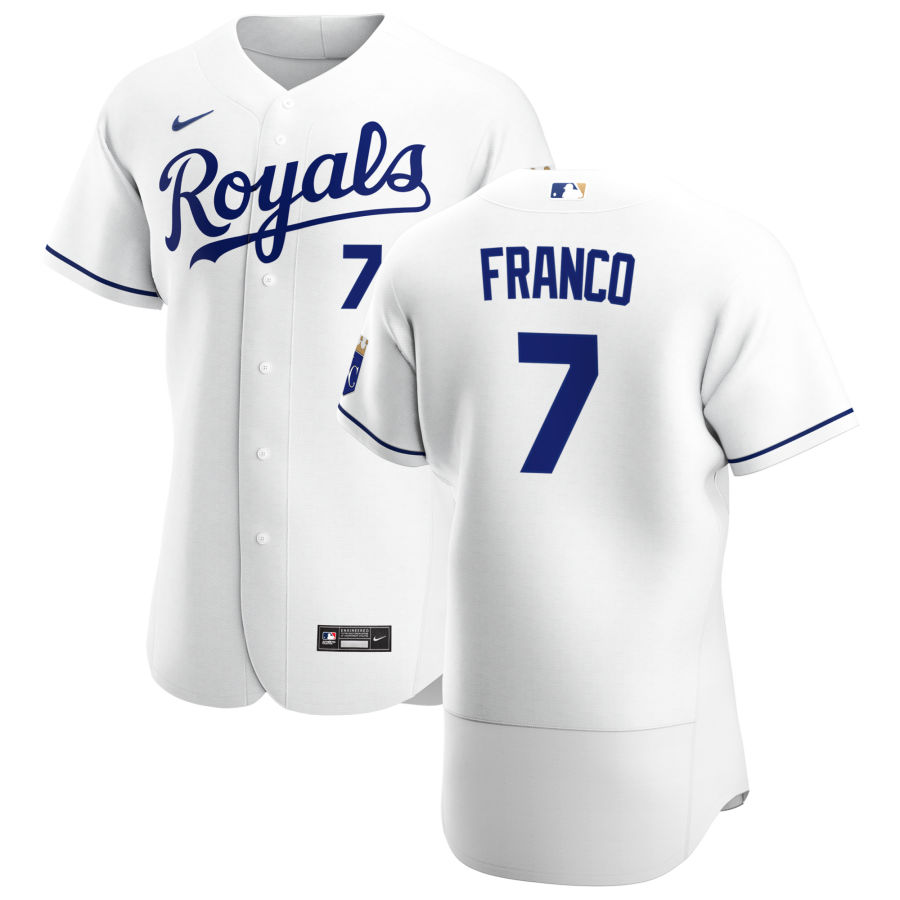 Personalized Kansas City Royals #7 Maikel Franco Men’s White Home 2020 Authentic Player MLB Jersey