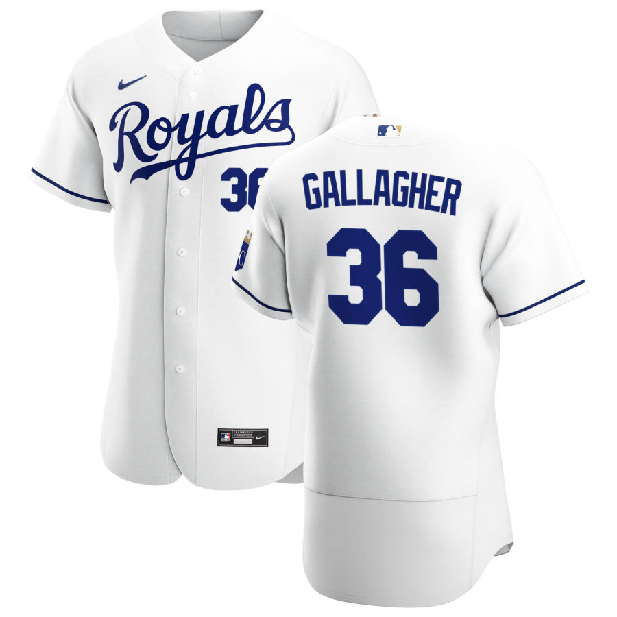 Personalized Kansas City Royals #36 Cam Gallagher Men’s White Home 2020 Authentic Player MLB Jersey