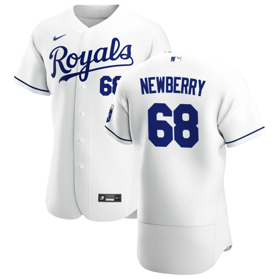 Personalized Kansas City Royals #68 Jake Newberry Men’s White Home 2020 Authentic Player MLB Jersey