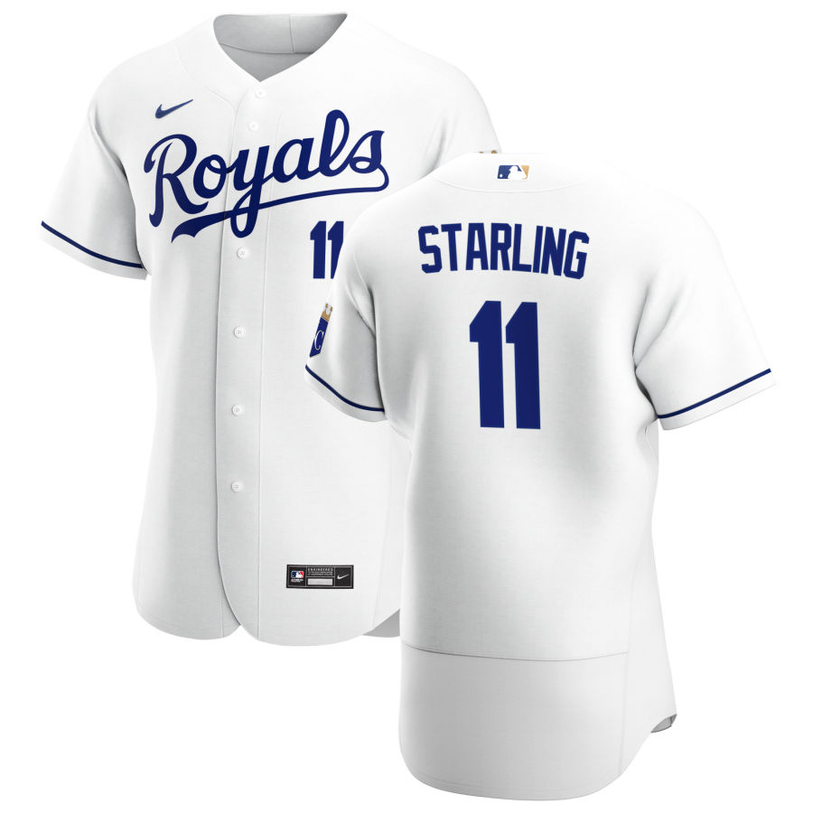 Personalized Kansas City Royals #11 Bubba Starling Men’s White Home 2020 Authentic Player MLB Jersey