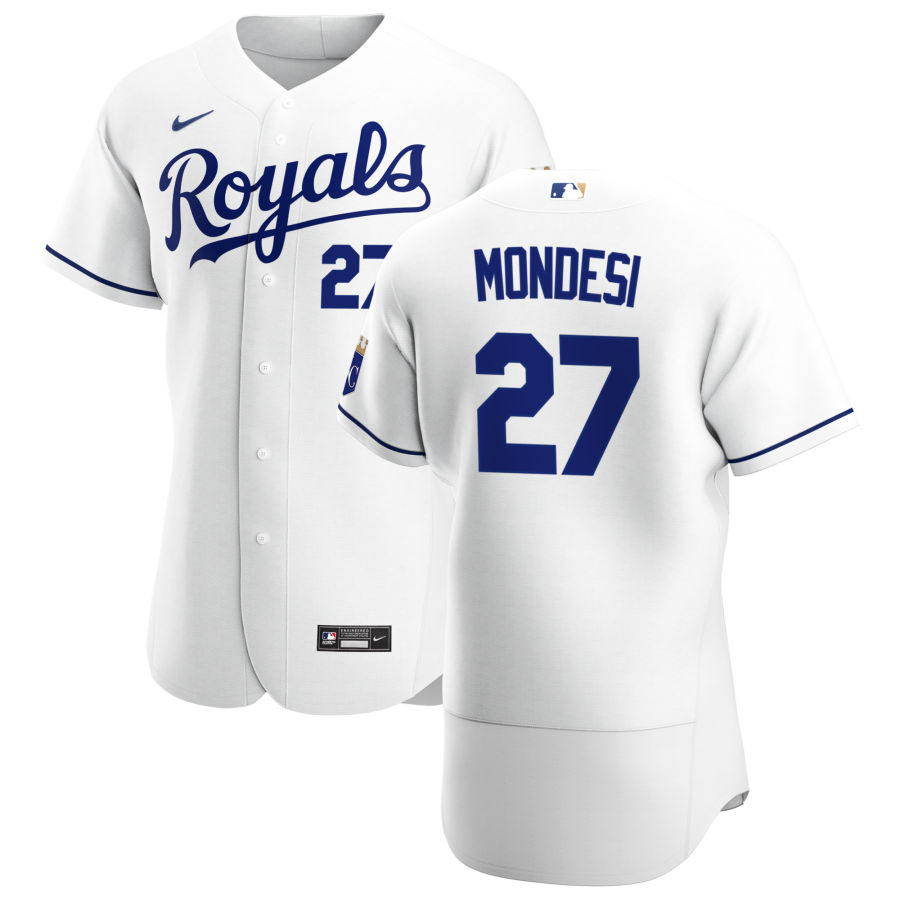 Personalized Kansas City Royals #27 Adalberto Mondesi Men’s White Home 2020 Authentic Player MLB Jersey