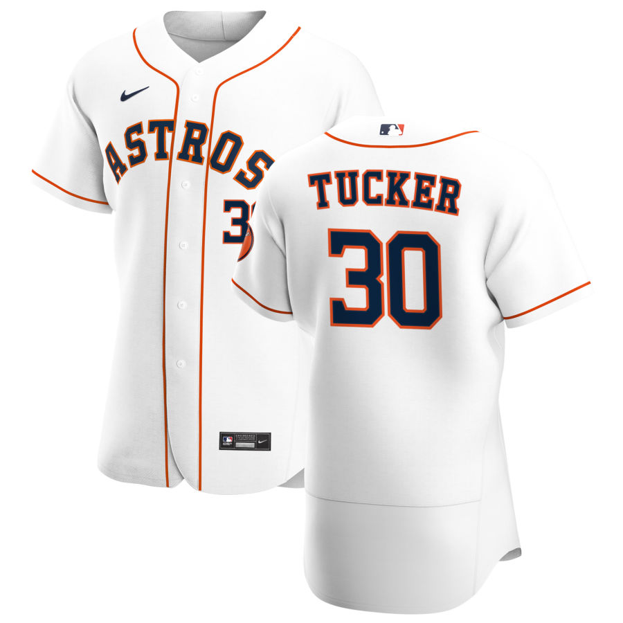 Personalized Houston Astros #30 Kyle Tucker Men’s White Home 2020 Authentic Player MLB Jersey