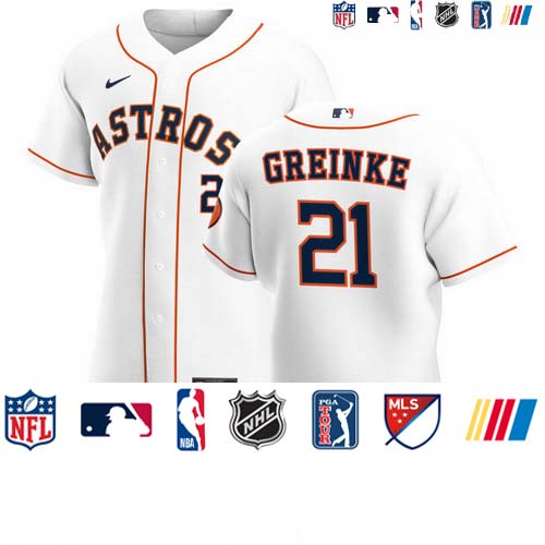 Personalized Houston Astros #21 Zack Greinke Men’s White Home 2020 Authentic Player MLB Jersey