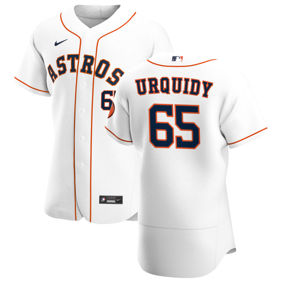 Personalized Houston Astros #65 Jose Urquidy Men’s White Home 2020 Authentic Player MLB Jersey