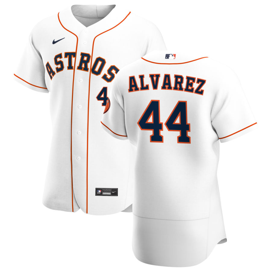 Personalized Houston Astros #44 Yordan Alvarez Men’s White Home 2020 Authentic Player MLB Jersey