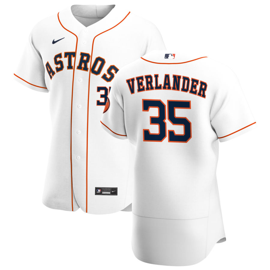 Personalized Houston Astros #35 Justin Verlander Men’s White Home 2020 Authentic Player MLB Jersey