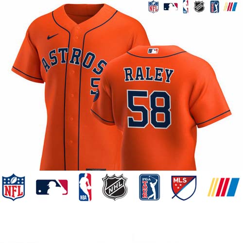 Personalized Houston Astros #58 Brooks Raley Men’s Orange Alternate 2020 Authentic Team MLB Jersey