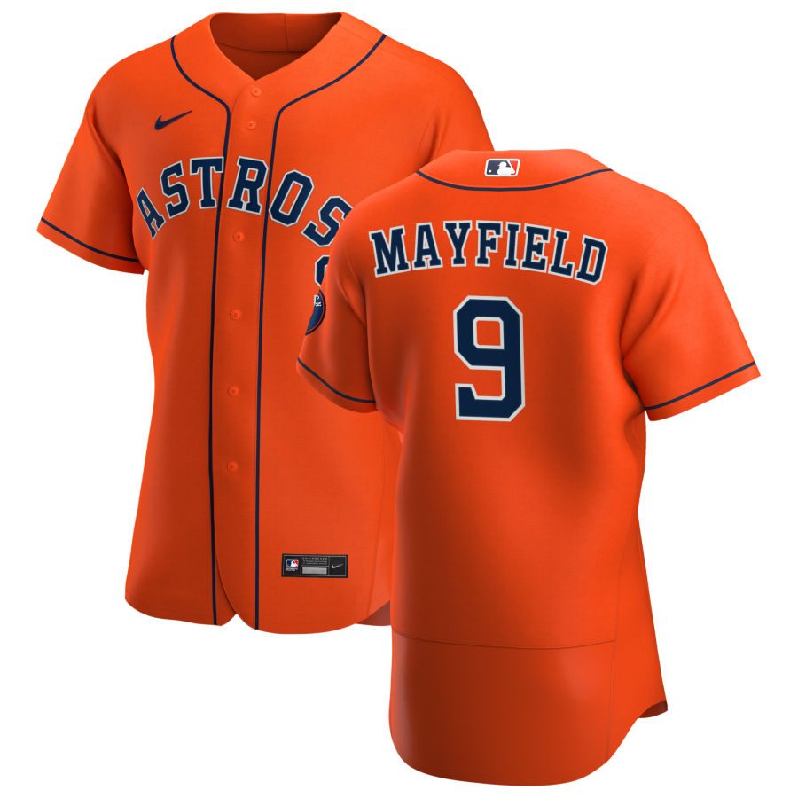Personalized Houston Astros #9 Jack Mayfield Men’s Orange Alternate 2020 Authentic Team MLB Jersey