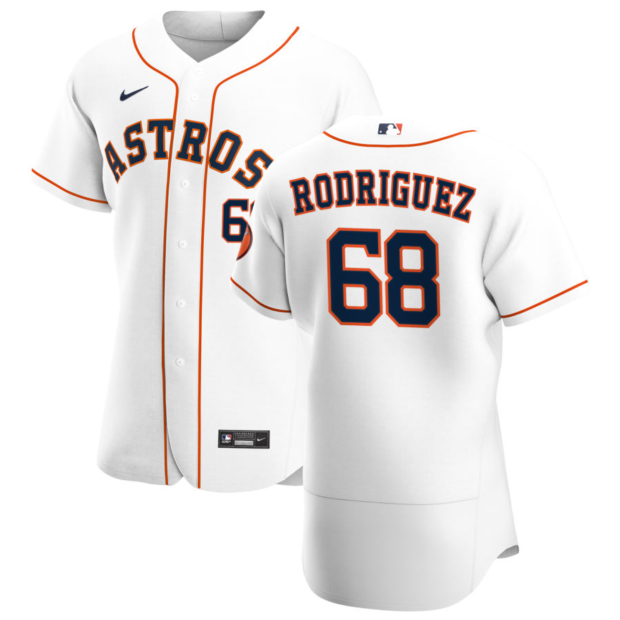 Personalized Houston Astros #68 Nivaldo Rodriguez Men’s White Home 2020 Authentic Player MLB Jersey