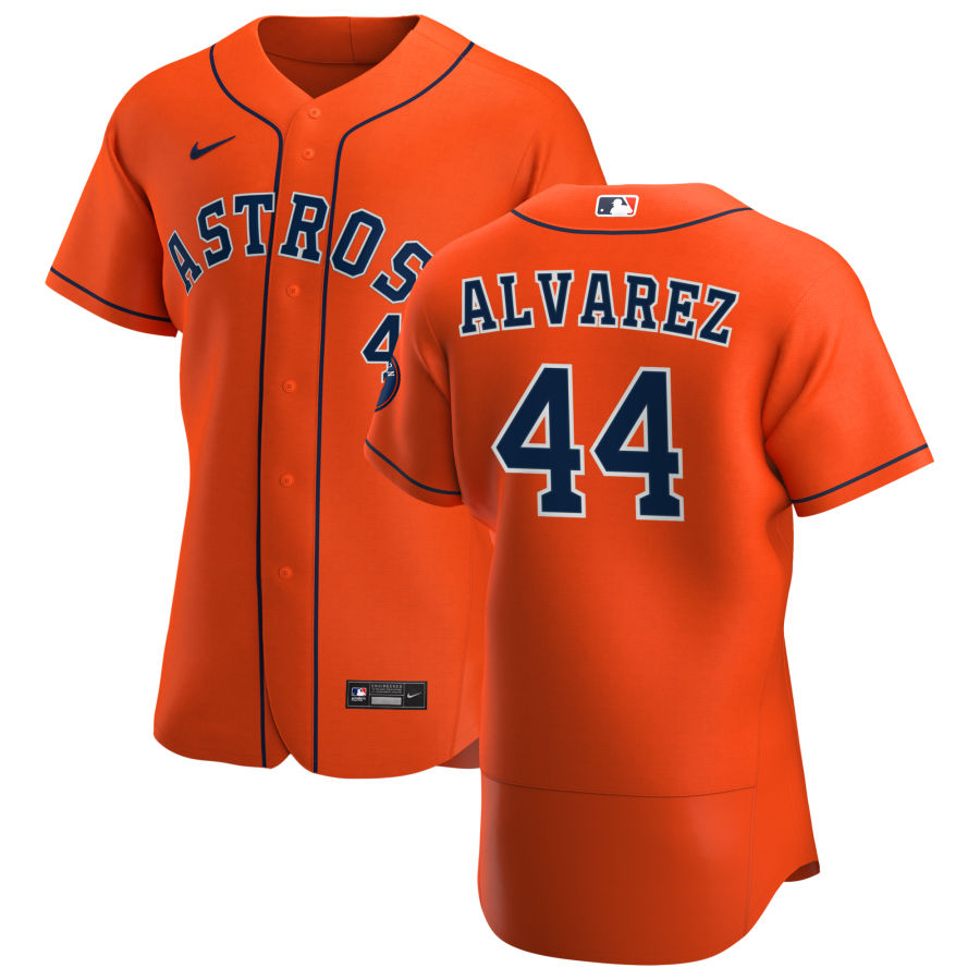 Personalized Houston Astros #44 Yordan Alvarez Men’s Orange Alternate 2020 Authentic Team MLB Jersey