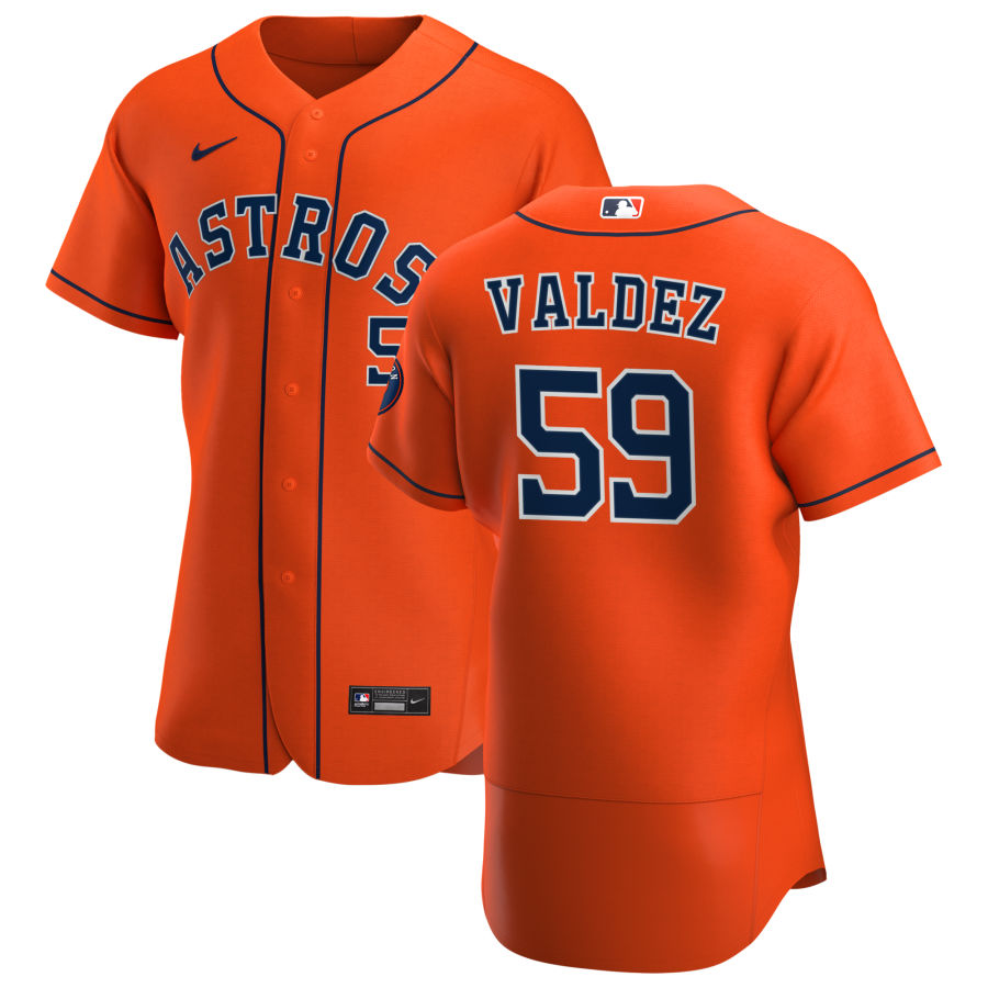 Personalized Houston Astros #59 Framber Valdez Men’s Orange Alternate 2020 Authentic Team MLB Jersey
