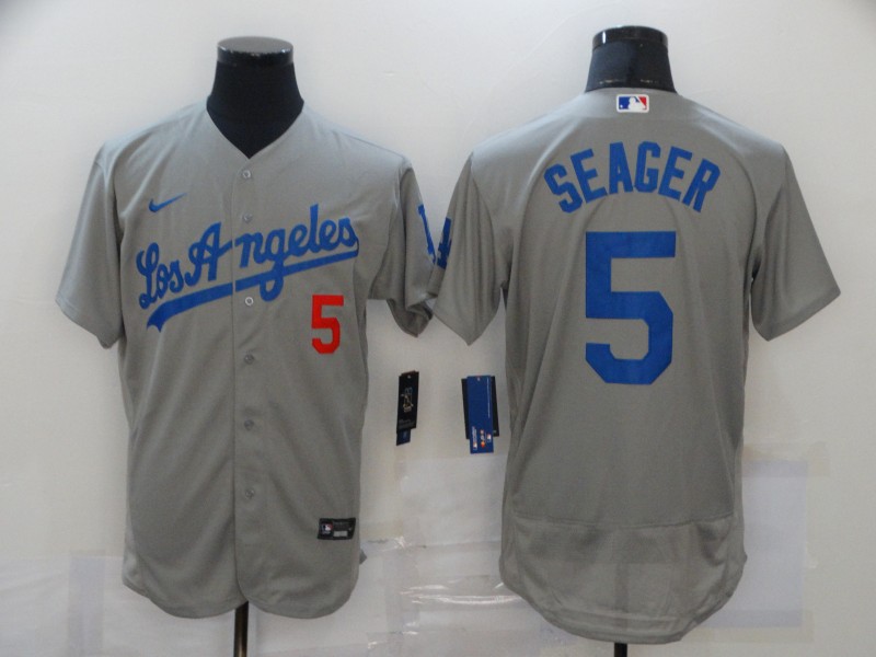 Personalized Dodgers 5 Corey Seager Gray 2020 Flexbase Jersey
