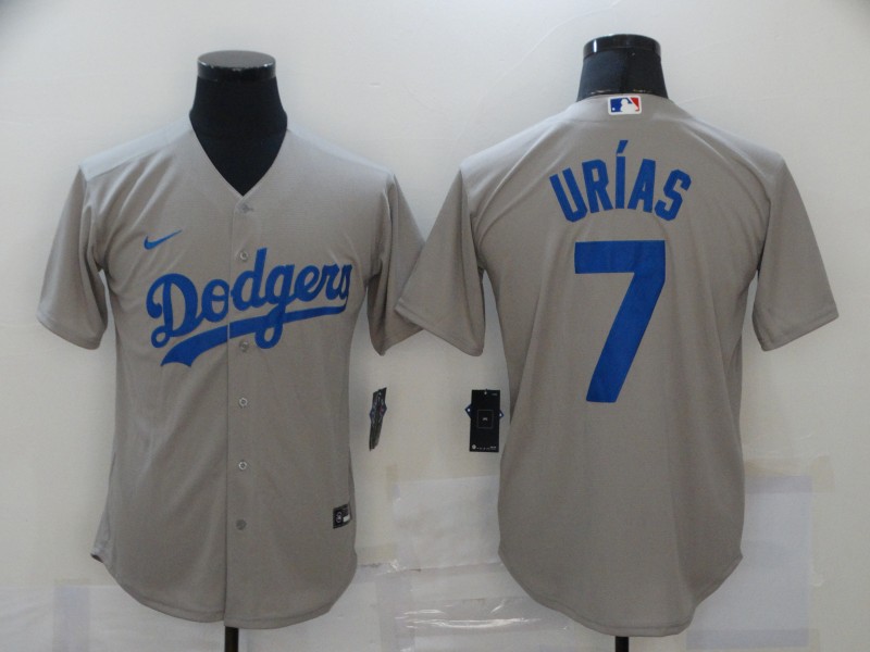 Personalized Dodgers 7 Julio Urias Gray 2020 Cool Base Jersey
