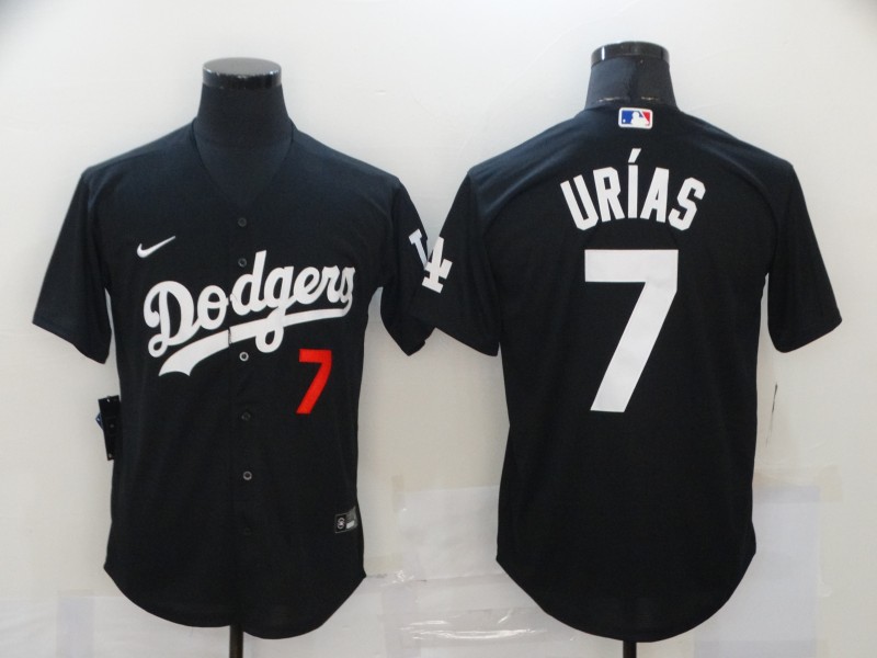 Personalized Dodgers 7 Julio Urias Black 2020 Cool Base Jersey