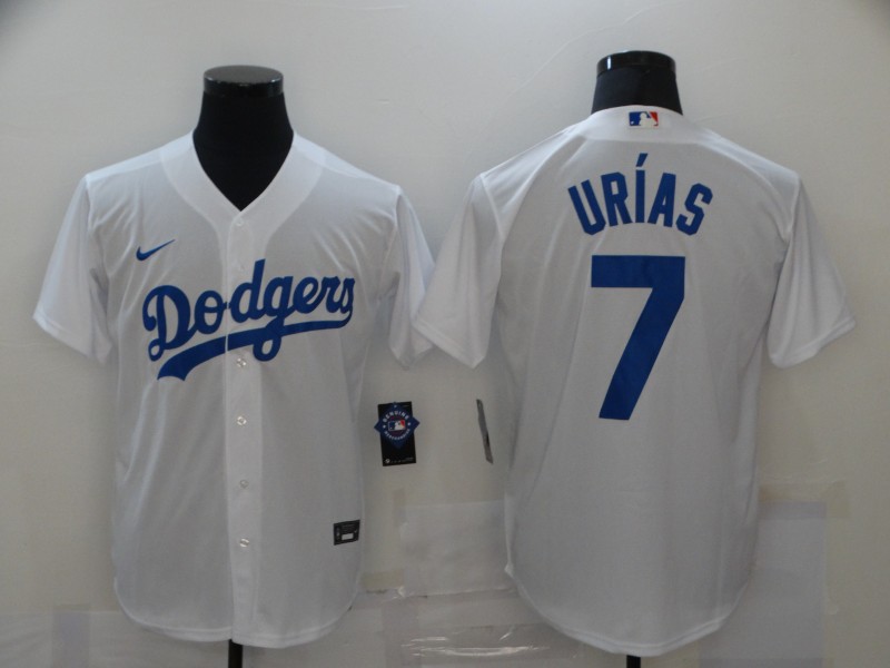 Personalized Dodgers 7 Julio Urias White 2020 Cool Base Jersey