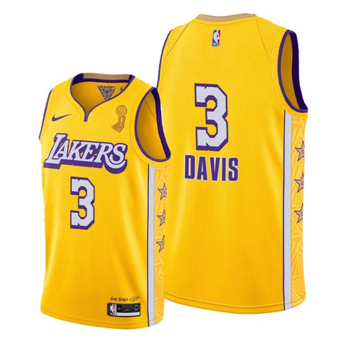 Personalized Lakers Anthony Davis 2020 Finals Champions Gold City Jersey