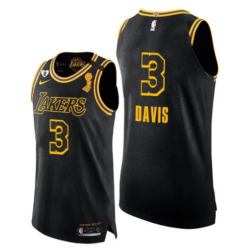 Personalized Men’s Lakers #3 Anthony Davis 2020 Finals Champions Black Jersey