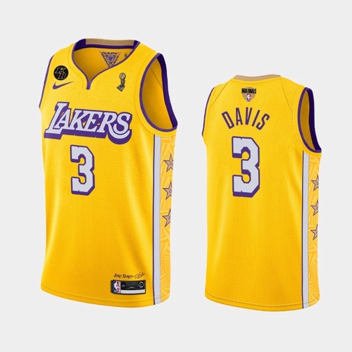 Personalized Men’s Anthony Davis Lakers 2020 Finals Champions Gold Jersey Stitched