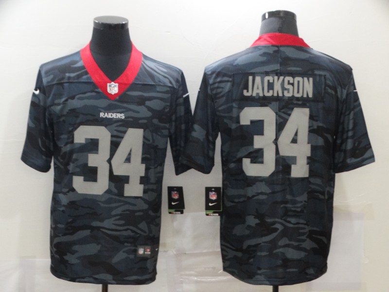 Personalized Raiders 34 Bo Jackson Black Camo Limited Jersey