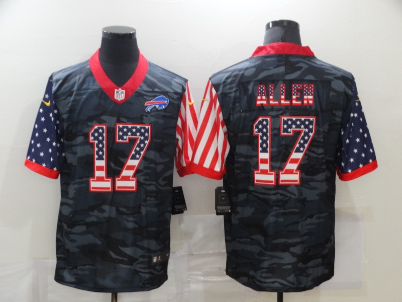Personalized Bills 17 Josh Allen Camo 2020 USA Flag Limited Jersey