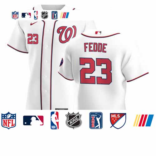 Personalized Washington Nationals #23 Erick Fedde Men’s White Home 2020 Authentic Player MLB Jersey