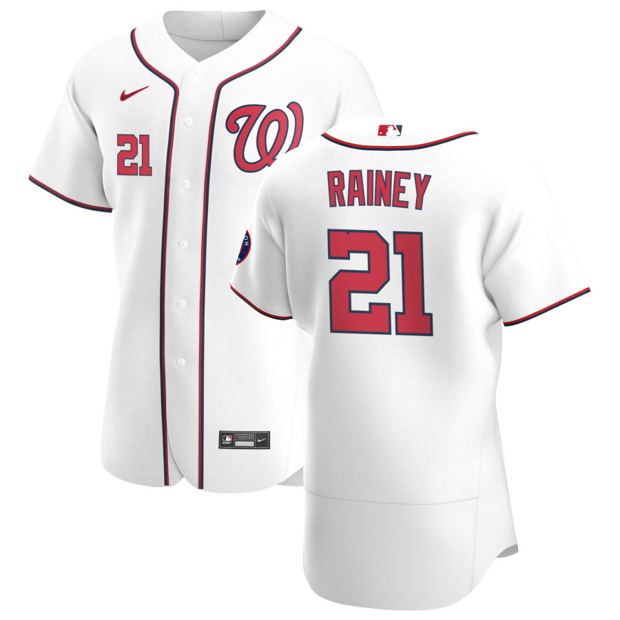 Personalized Washington Nationals #21 Tanner Rainey Men’s White Home 2020 Authentic Player MLB Jersey