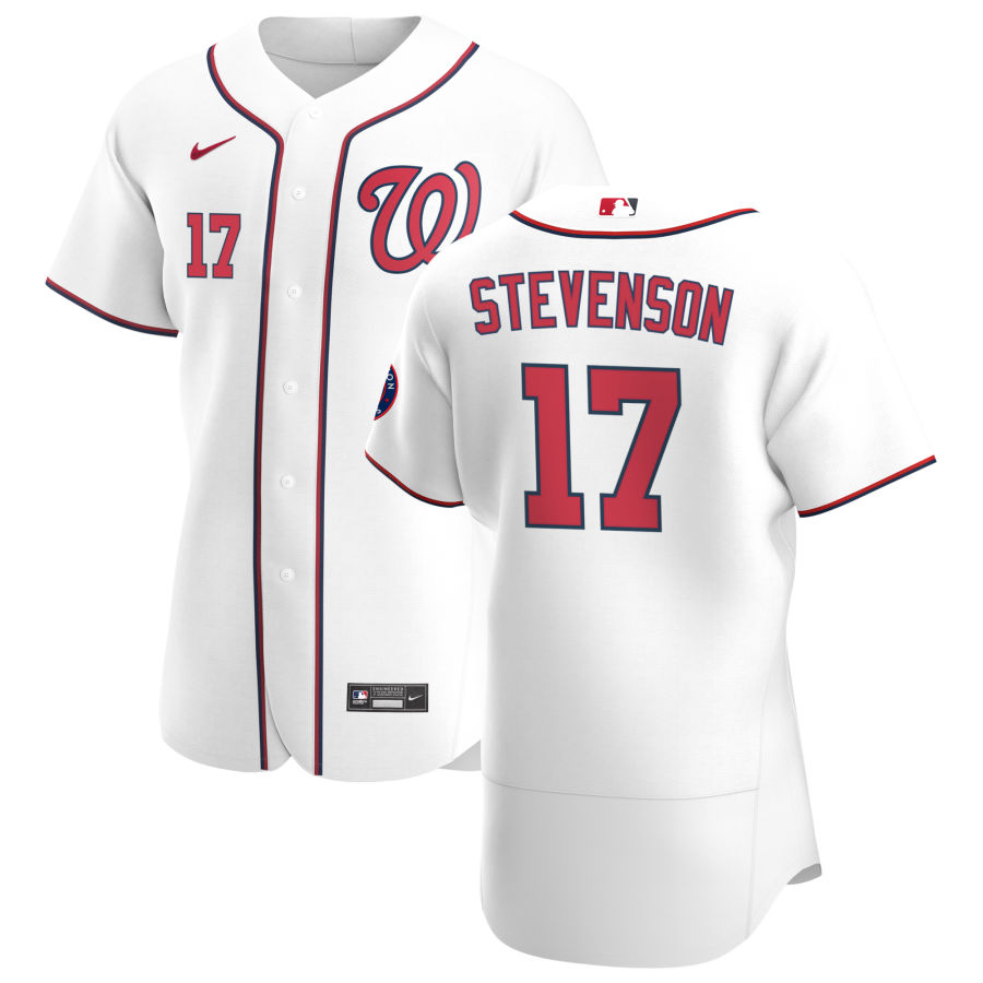Personalized Washington Nationals #17 Andrew Stevenson Men’s White Home 2020 Authentic Player MLB Jersey