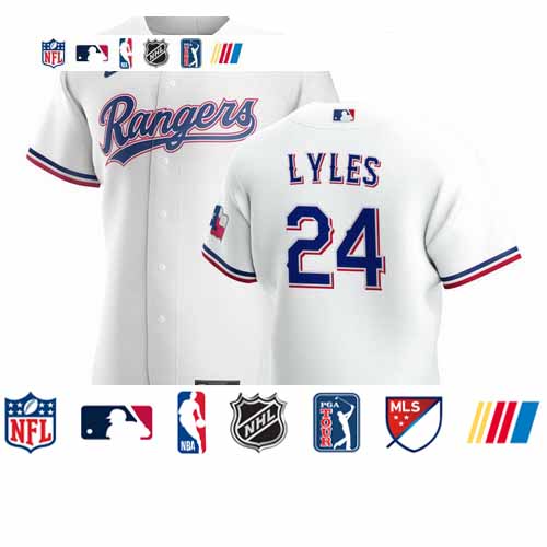 Personalized Texas Rangers #24 Jordan Lyles Men’s White Home 2020 Authentic Player MLB Jersey