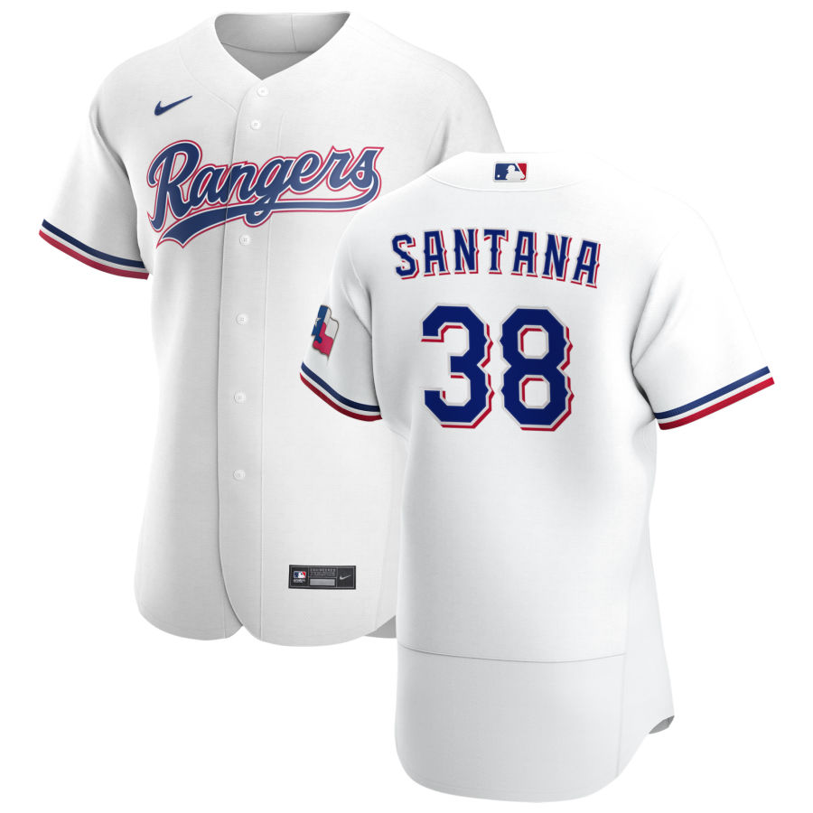 Personalized Texas Rangers #38 Danny Santana Men’s White Home 2020 Authentic Player MLB Jersey