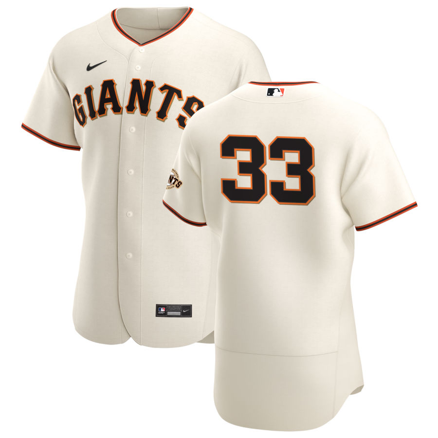 Personalized San Francisco Giants #33 Darin Ruf Men’s Cream Home 2020 Authentic Player MLB Jersey