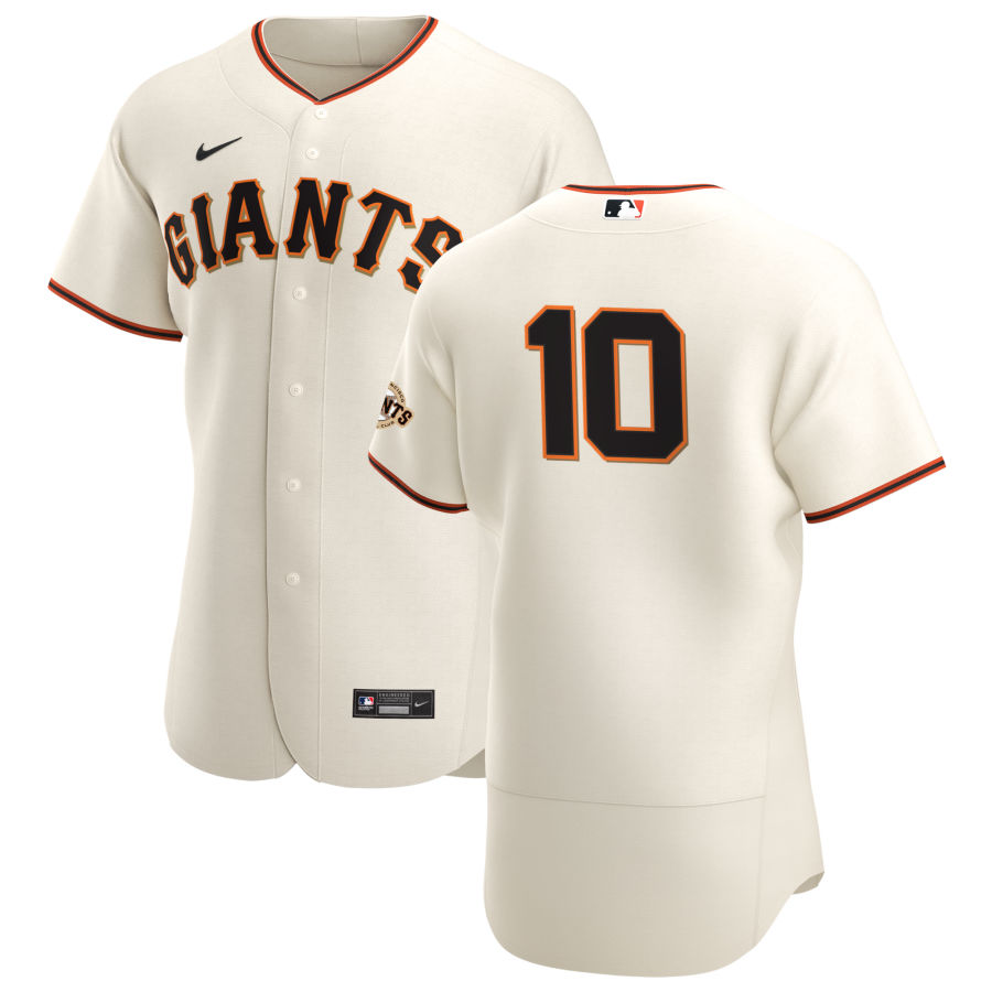 Personalized San Francisco Giants #10 Evan Longoria Men’s Cream Home 2020 Authentic Player MLB Jersey