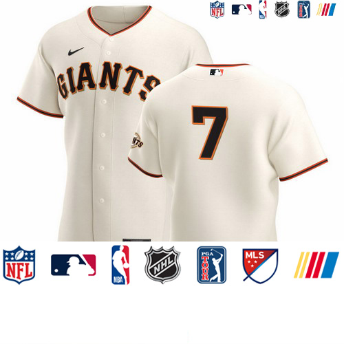 Personalized San Francisco Giants #7 Donovan Solano Men’s Cream Home 2020 Authentic Player MLB Jersey