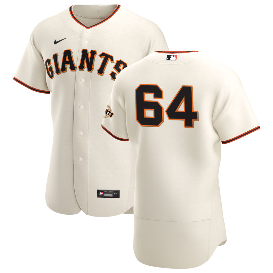 Personalized San Francisco Giants #64 Shaun Anderson Men’s Cream Home 2020 Authentic Player MLB Jersey