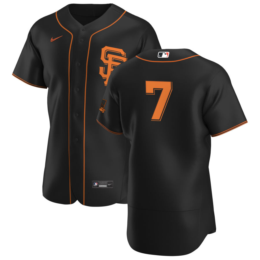 Personalized San Francisco Giants #7 Donovan Solano Men’s Black Alternate 2020 Authentic Player MLB Jersey