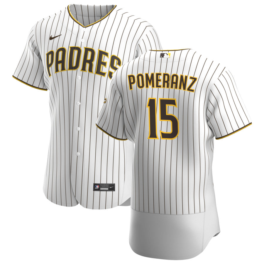 Personalized San Diego Padres #15 Drew Pomeranz Men’s White Brown Home 2020 Authentic Player Jersey