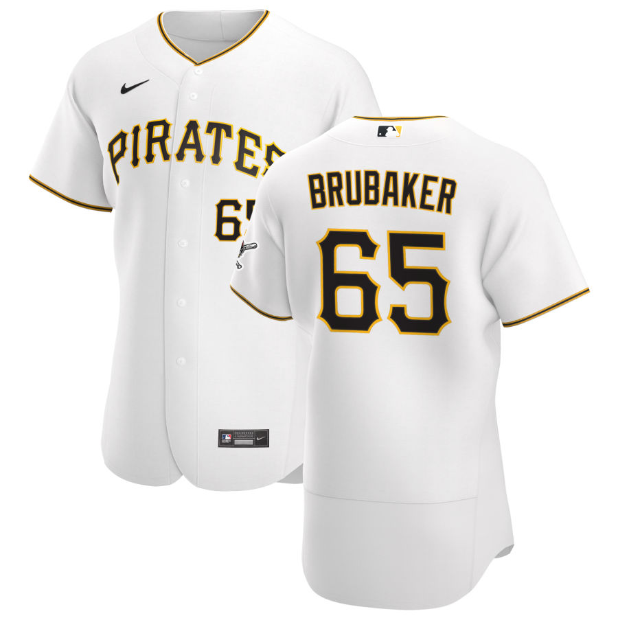 Personalized Pittsburgh Pirates #65 JT Brubaker Men’s White Home 2020 Authentic Player MLB Jersey