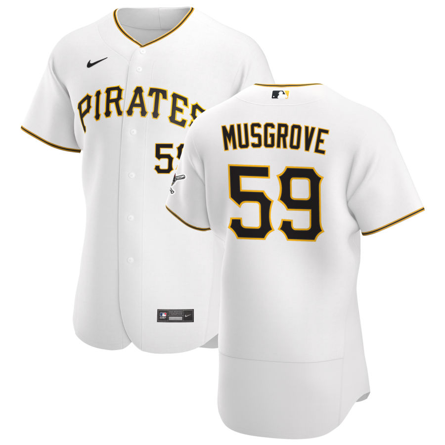 Personalized Pittsburgh Pirates #59 Joe Musgrove Men’s White Home 2020 Authentic Player MLB Jersey