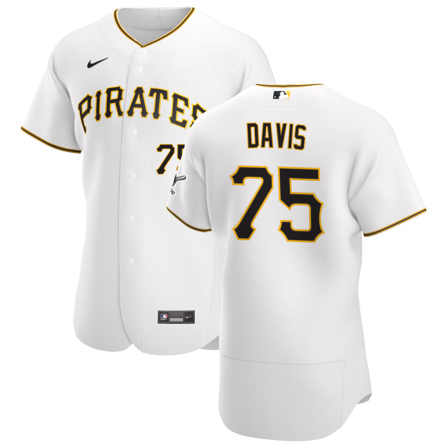 Personalized Pittsburgh Pirates #75 Austin Davis Men’s White Home 2020 Authentic Player MLB Jersey
