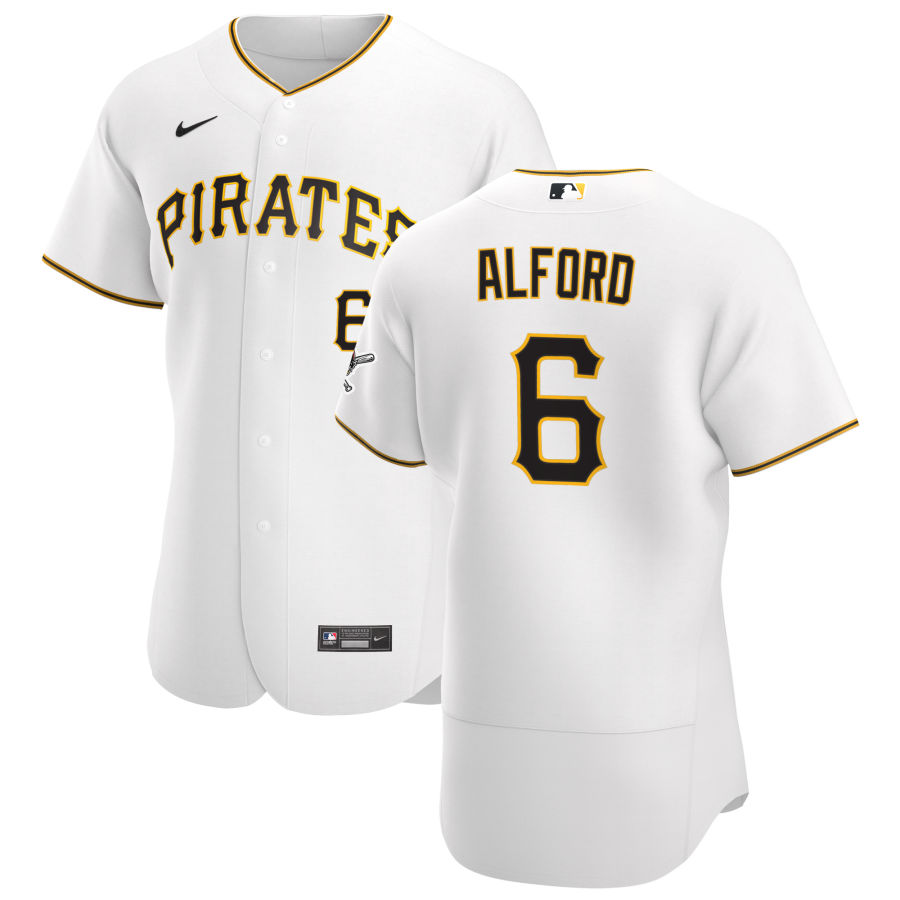 Personalized Pittsburgh Pirates #6 Anthony Alford Men’s White Home 2020 Authentic Player MLB Jersey