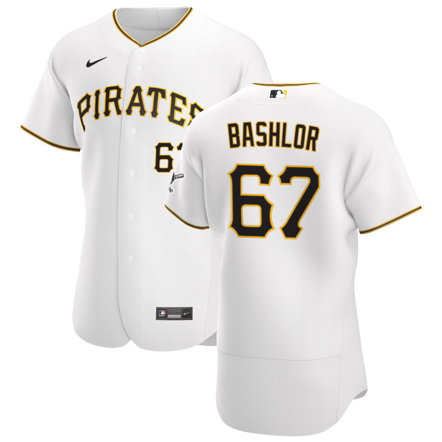 Personalized Pittsburgh Pirates #67 Tyler Bashlor Men’s White Home 2020 Authentic Player MLB Jersey