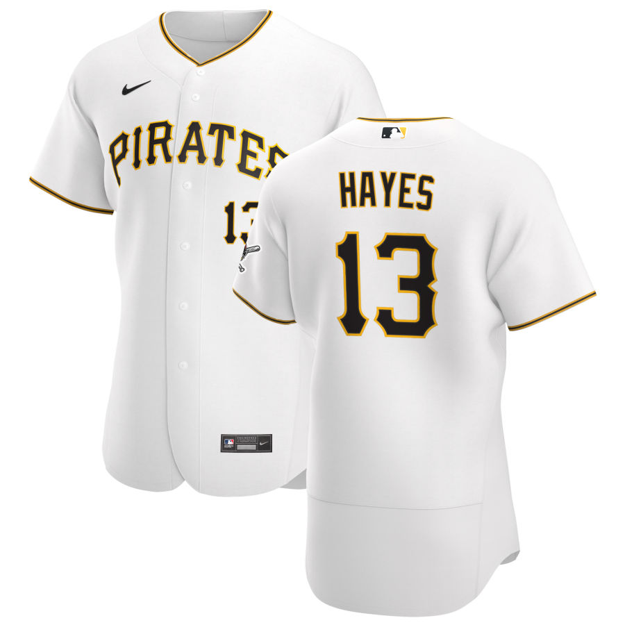 Personalized Pittsburgh Pirates #13 Ke’Bryan Hayes Men’s White Home 2020 Authentic Player MLB Jersey