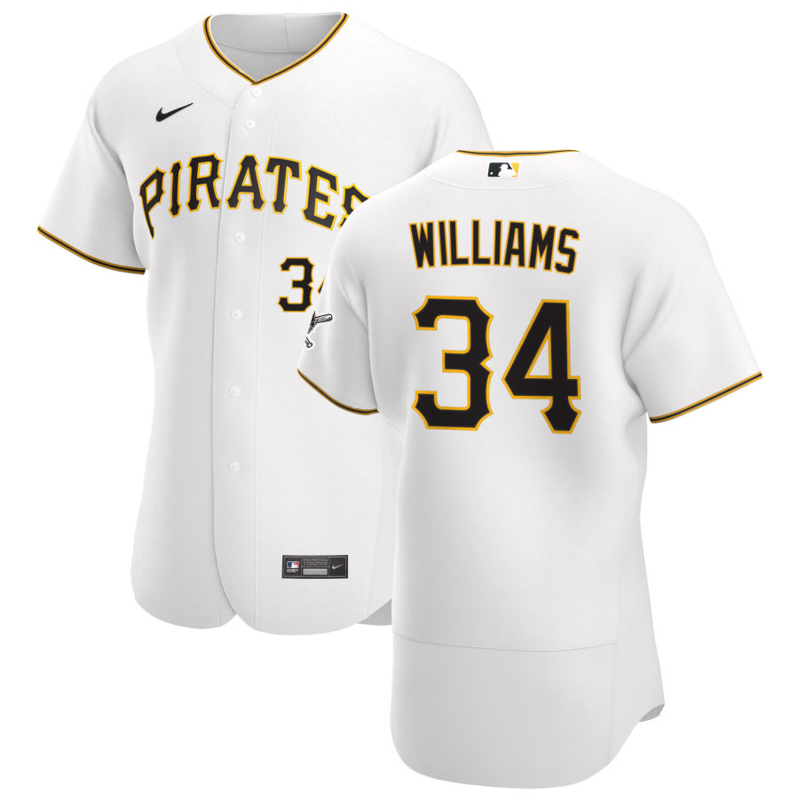 Personalized Pittsburgh Pirates #34 Trevor Williams Men’s White Home 2020 Authentic Player MLB Jersey