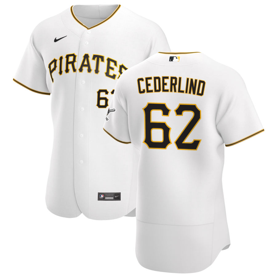 Personalized Pittsburgh Pirates #62 Blake Cederlind Men’s White Home 2020 Authentic Player MLB Jersey