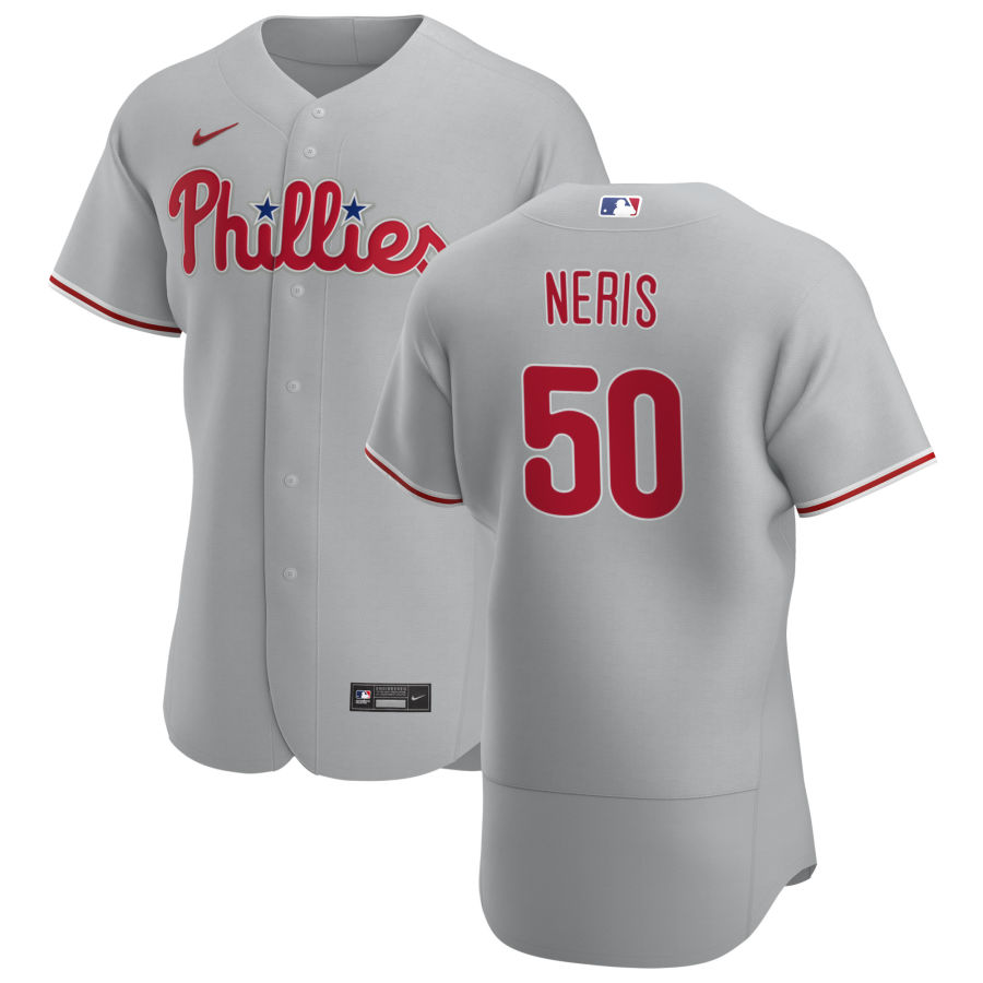 Personalized Philadelphia Phillies #50 Hector Neris Men’s Gray Road 2020 Authentic Player MLB Jersey