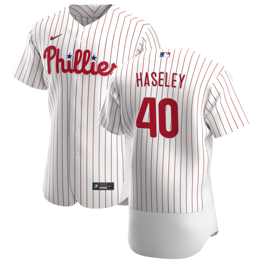 Personalized Philadelphia Phillies #40 Adam Haseley Men’s White Home 2020 Authentic Player MLB Jersey